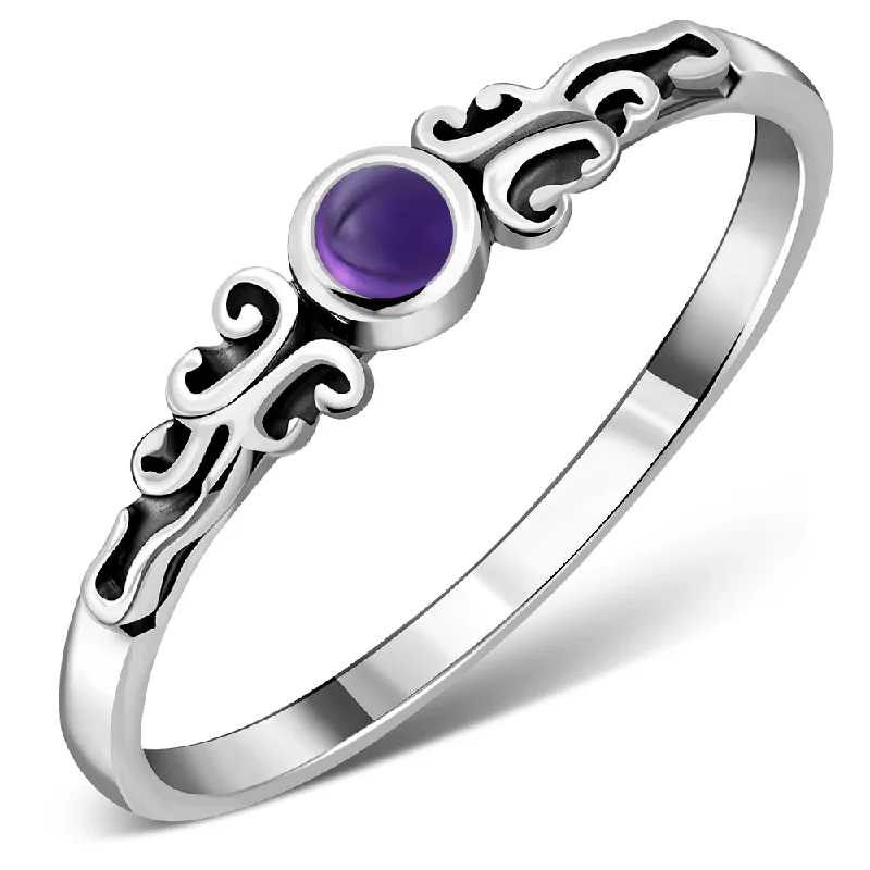 Amethyst Stone Sterling Silver Ring