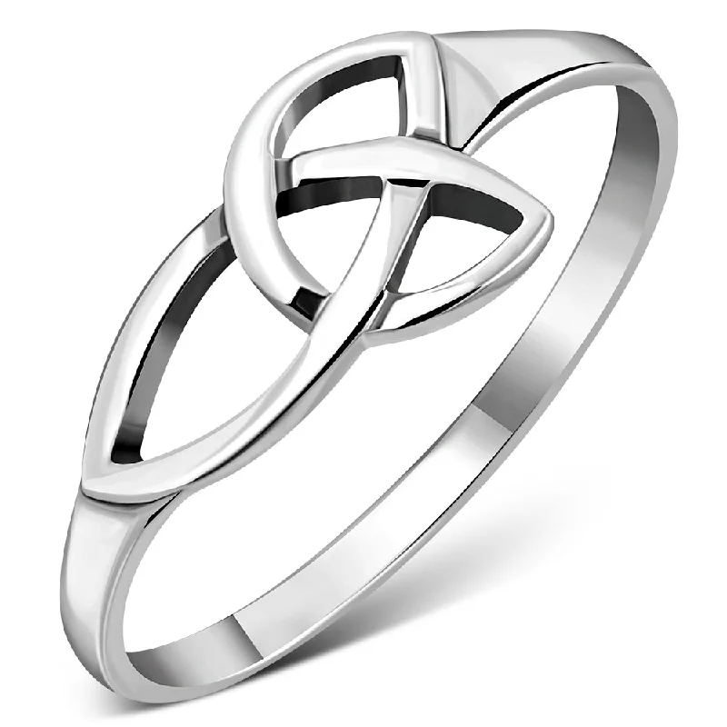 Plain Celtic Trinity Silver Ring