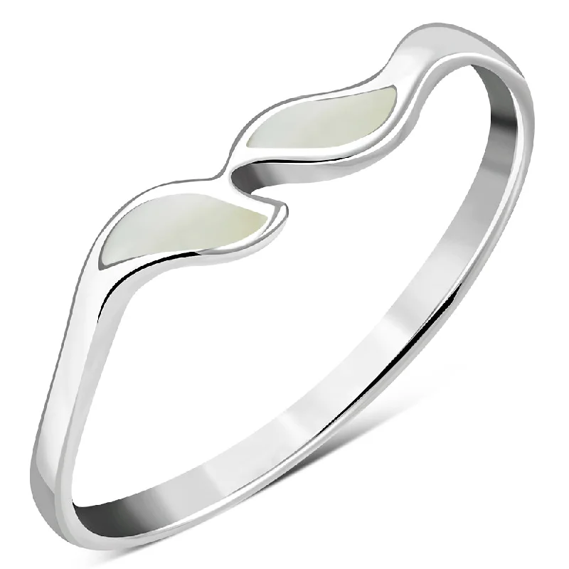 Mother of Pearl Sea Shell Silver Ring