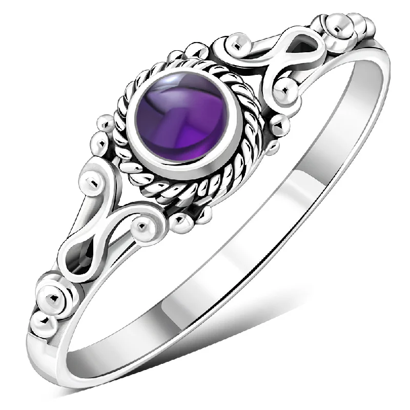 Amethyst Stone Sterling Silver Ring