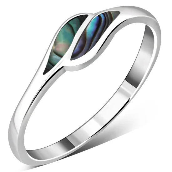 Abalone Sea Shell Silver Ring