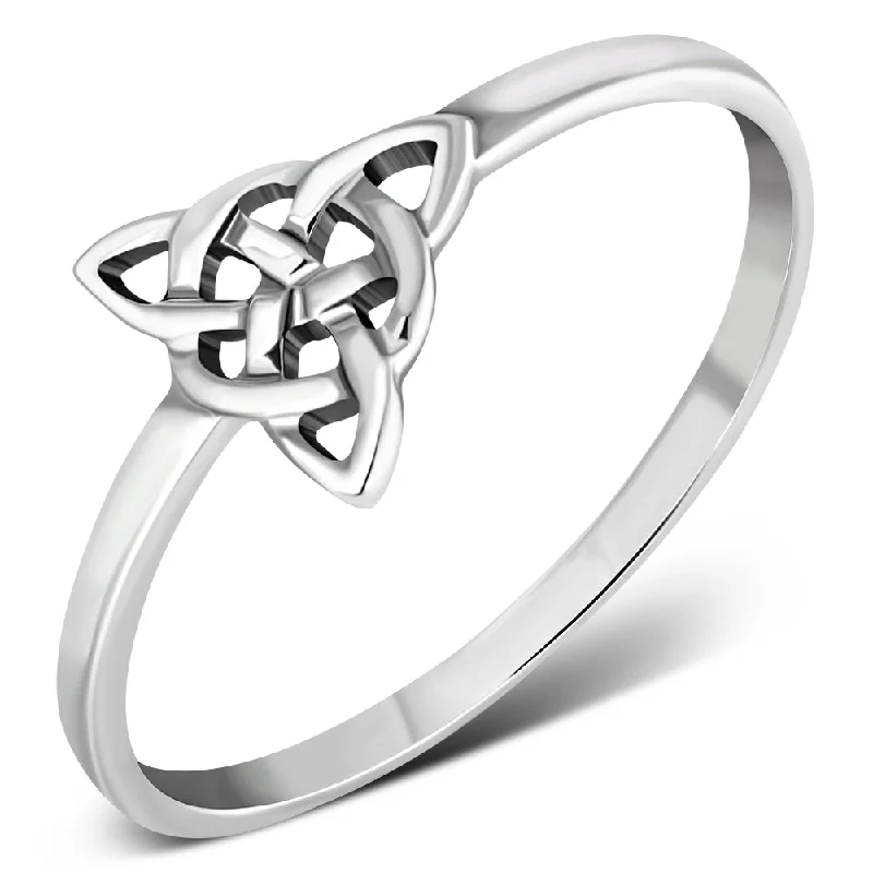 Plain Celtic Trinity Knot Silver Ring