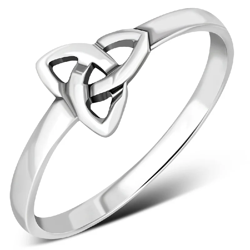 Plain Sterling Silver Celtic Trinity Knot Ring