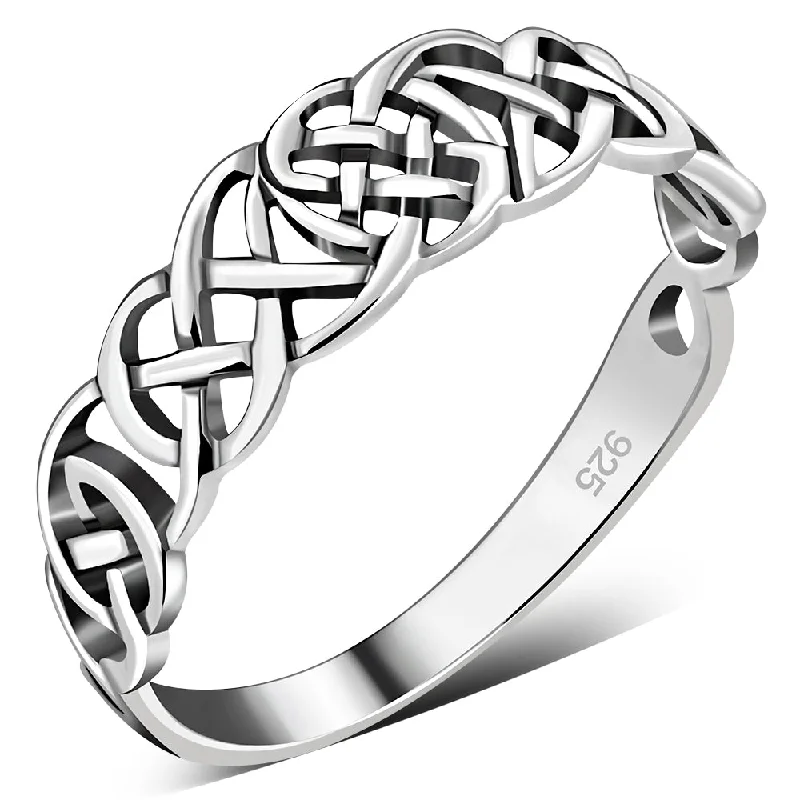 Celtic Knot Plain Sterling Silver Ring