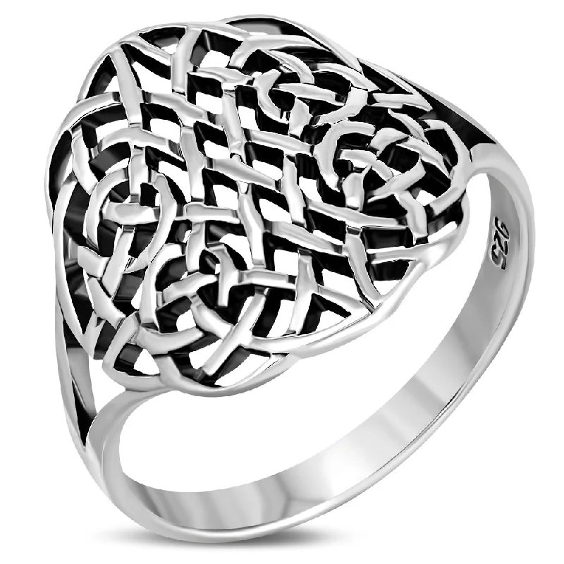 Round Large Light Plain Celtic Silver Ring