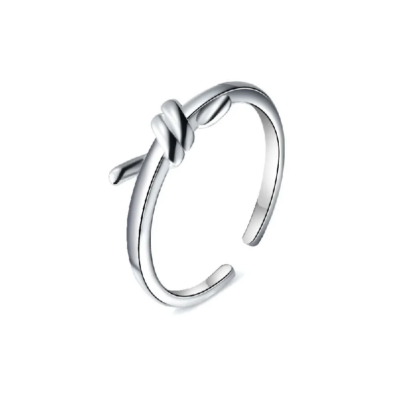 925 Sterling Silver Designer Knotted Plain Ring