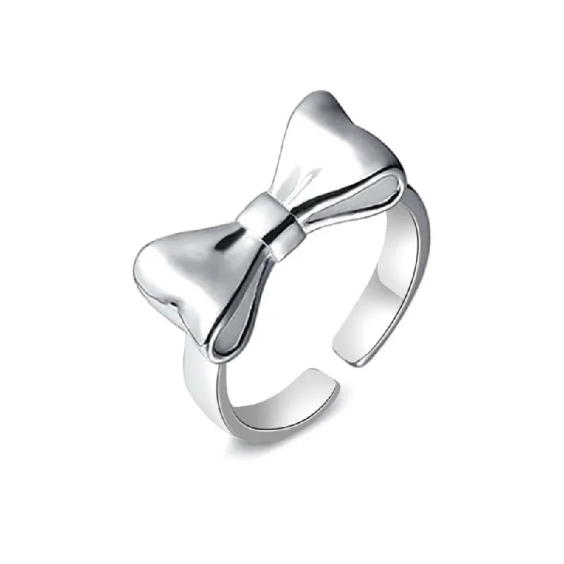 925 Sterling Silver Ribbon Plain Ring