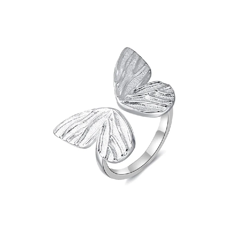 925 Sterling Silver Spirit Vivid Butterfly Plain Ring