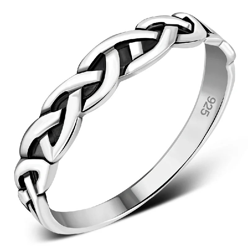 Plain Celtic Knot Sterling Silver Ring