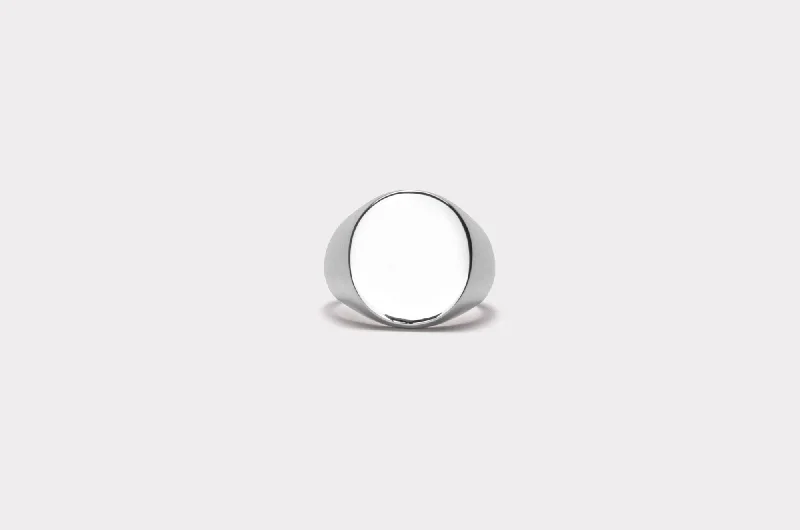 IX Oval Signet Silver Ring