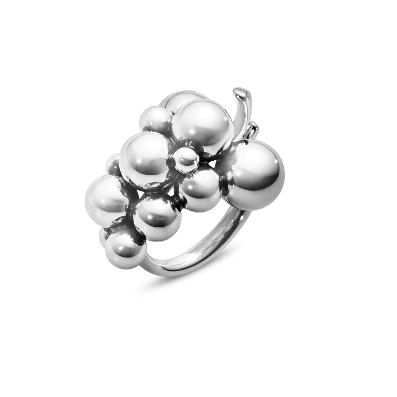 Medium Moonlight Grapes Silver Ring