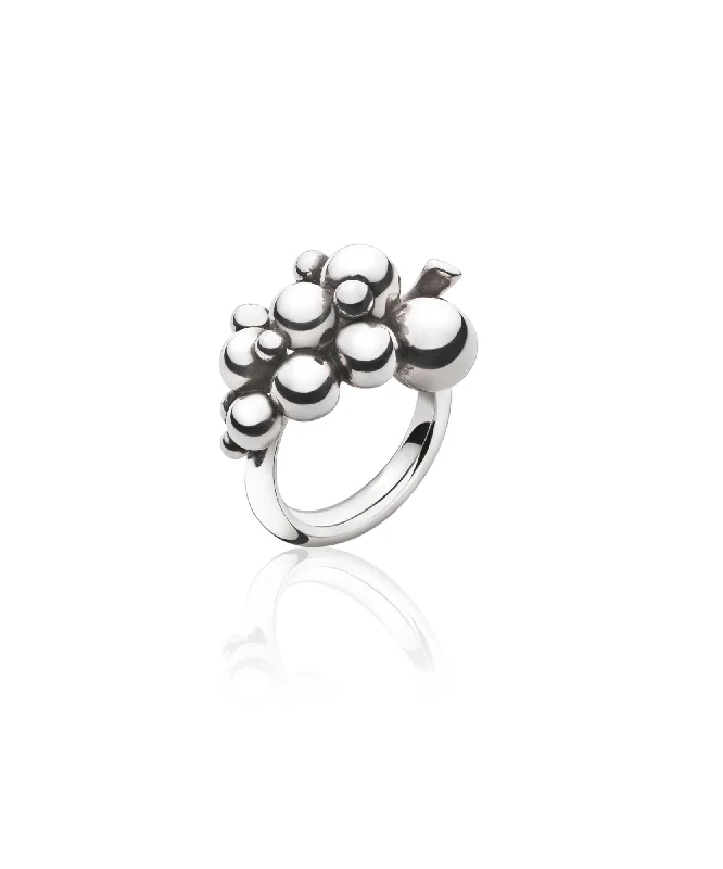 Small Moonlight Grapes Silver Ring