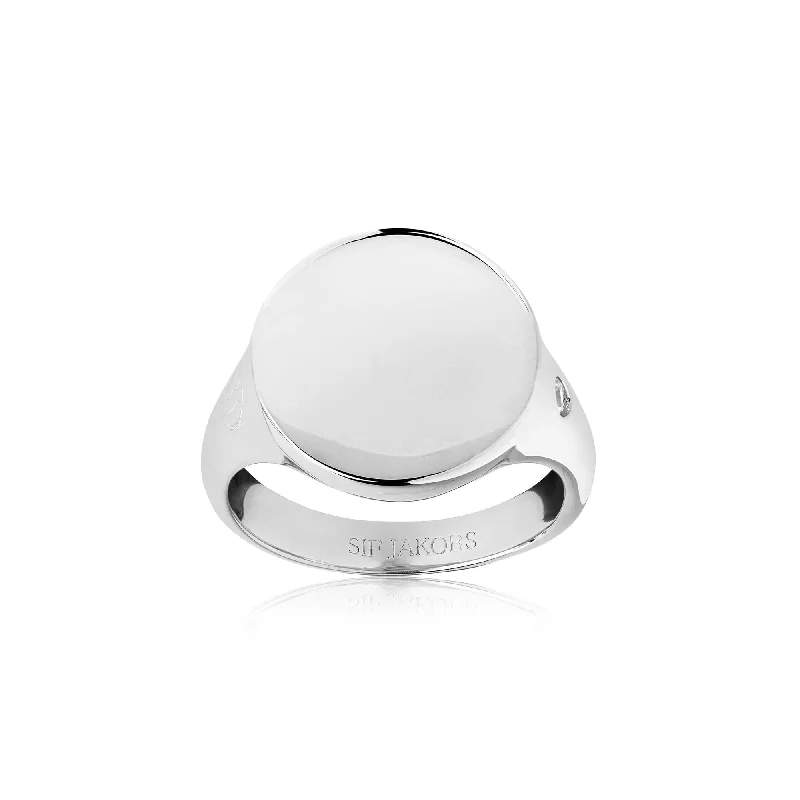 Follina Pianura Grande Silver Ring w. White Zirconia