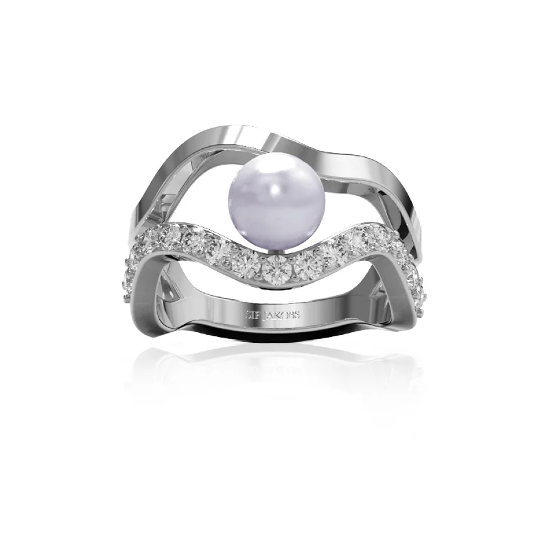 Ponza Silver Ring w. Zirconias & Pearl