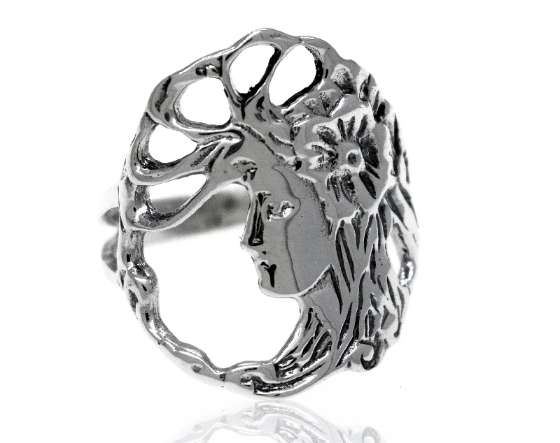 Sterling Silver Goddess Of Nature Ring