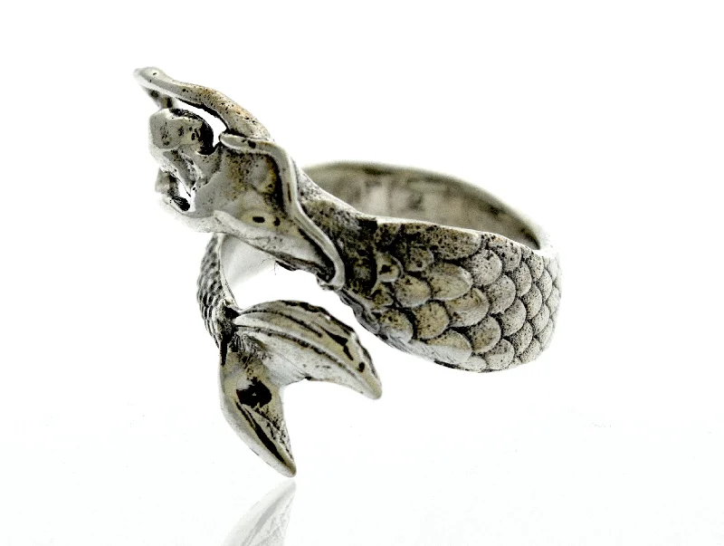 Sterling Silver Adjustable Mermaid Ring