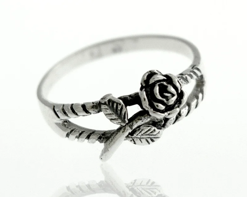 Sterling Silver Rose Ring