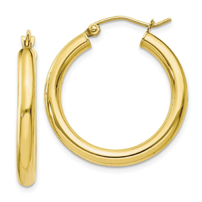 10KT Yellow Gold 20X3MM Hoop Earrings