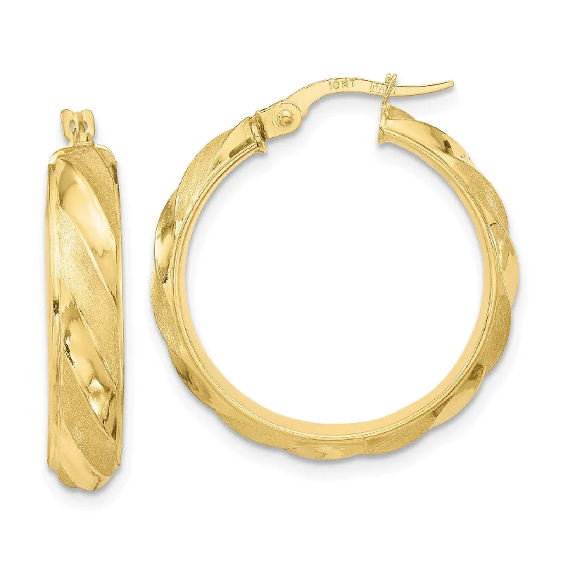 10KT Yellow Gold 27X25MM Twist Hoop Earrings