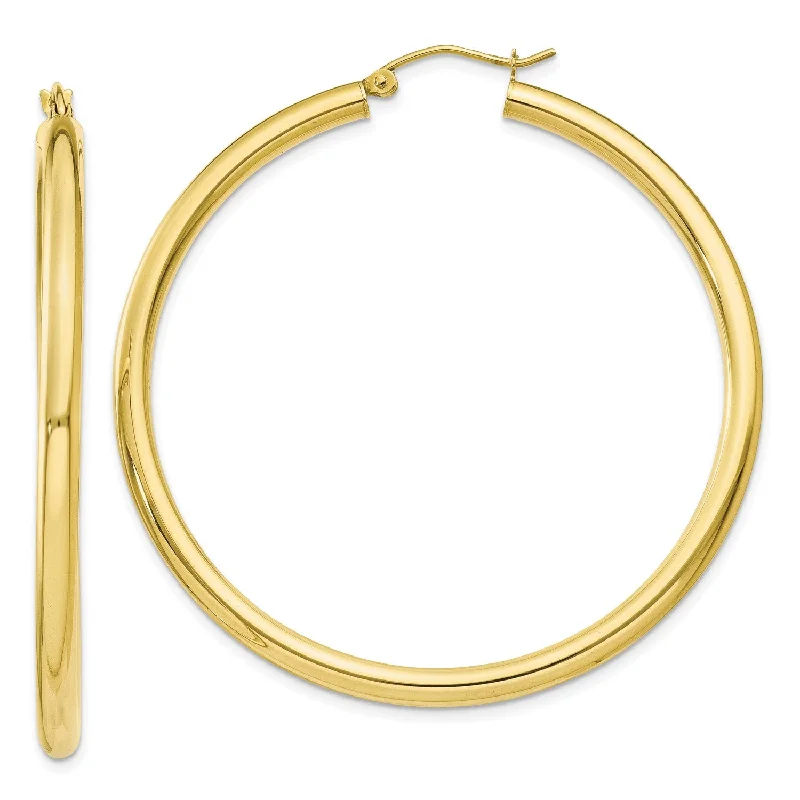 10KT Yellow Gold 45X3MM Hoop Earrings