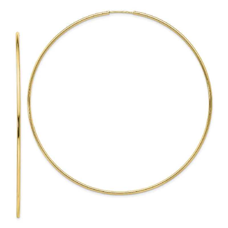 10KT Yellow Gold 68X1.2MM Endless Hoop Earrings