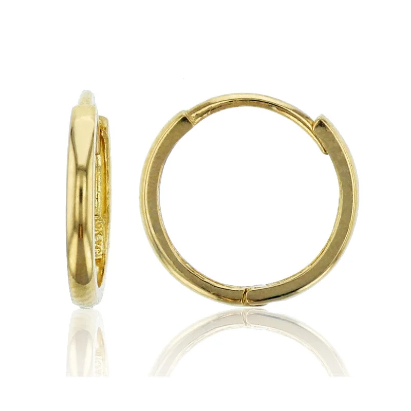 14KT Yellow Gold 14MM Huggie Hoop Earrings