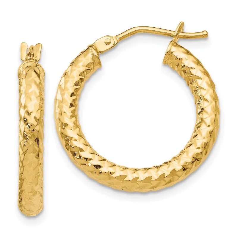 14KT Yellow Gold 22X21MM Hoop Earrings