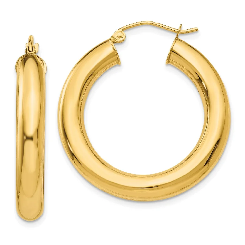 14KT Yellow Gold 30X5MM Hoop Earrings