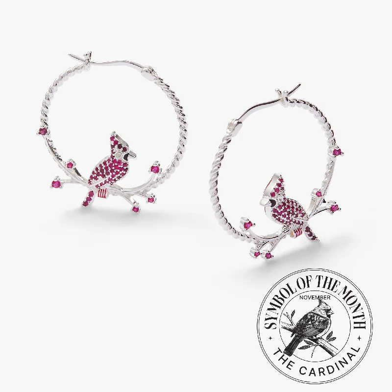 Cardinal Hoop Earrings