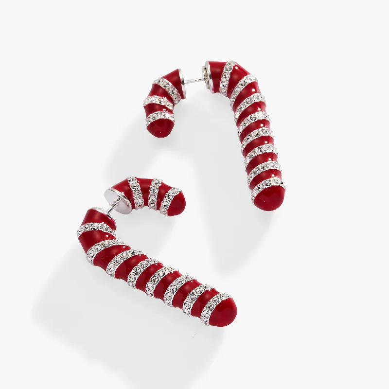 Candy Cane Front-Back Earrings