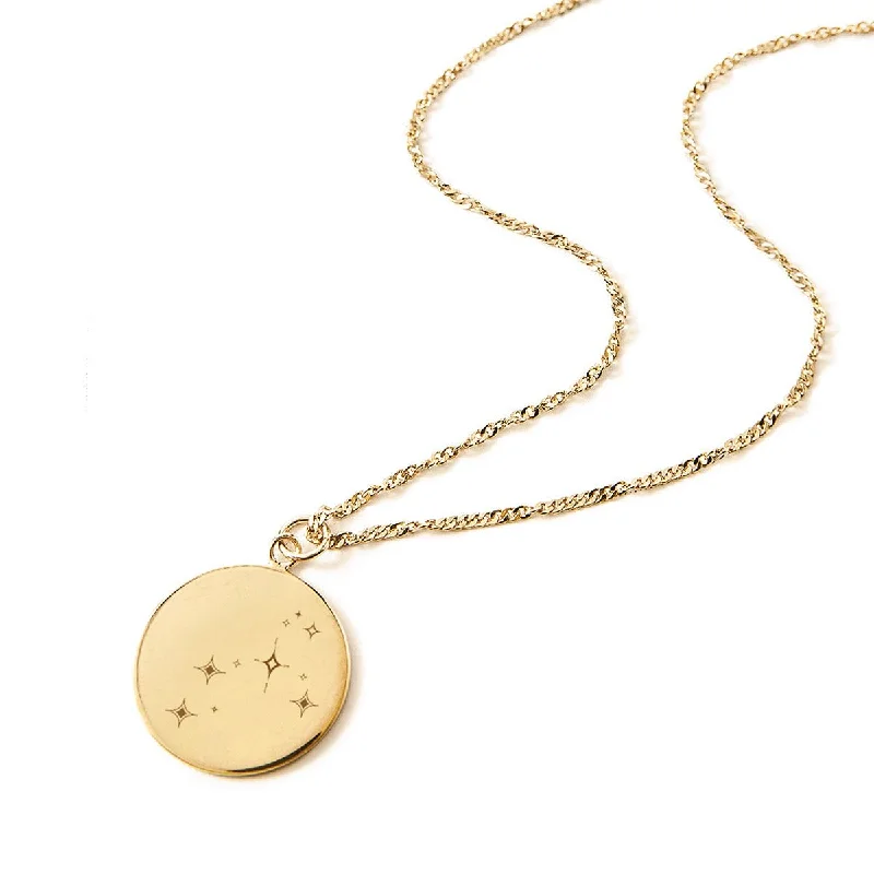 Constellation Zodiac Disc Necklace