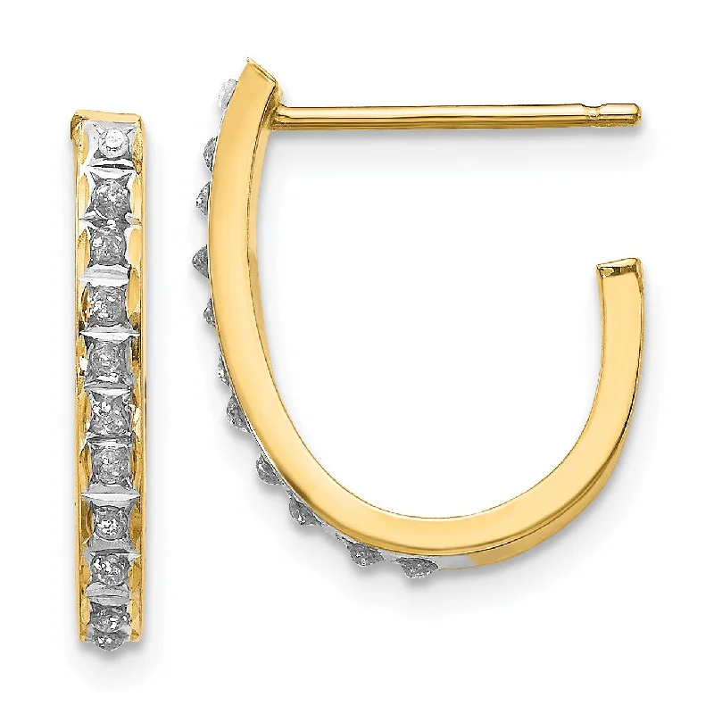 Diamond Fascination Diamond Accent Hoop Earrings in 14KT Yellow Gold