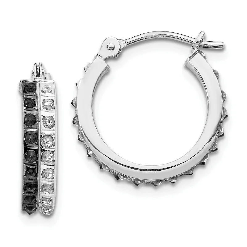 Diamond Fascination Hinged Diamond Accent Hoop Earrings in 14KT White Gold