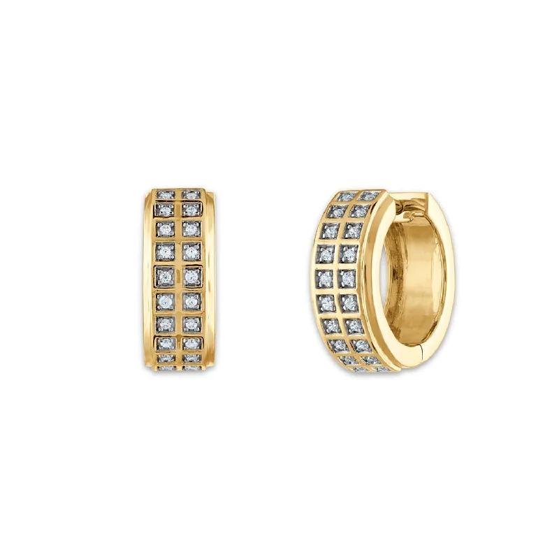 EcoLove 1/4 CTW Lab Grown Diamond Huggie Earrings in Yellow Gold Plated Sterling Silver