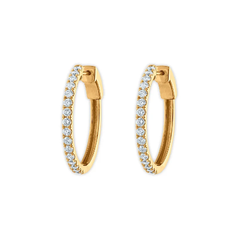 EcoLove 1 CTW Lab Grown Diamond Hoop Earrings in 10KT Yellow Gold