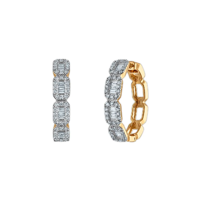 EcoLove 1 CTW Lab Grown Diamond Hoop Earrings in Gold Plated Sterling Silver