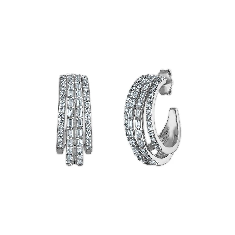 EcoLove 1 CTW Lab Grown Diamond Hoop Earrings in Sterling Silver