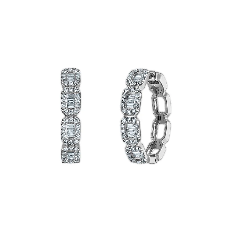 EcoLove 1 CTW Lab Grown Diamond Hoop Earrings in Sterling Silver