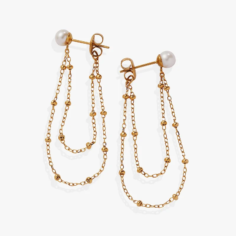 Freshwater Pearl Front-and-Back Earrings