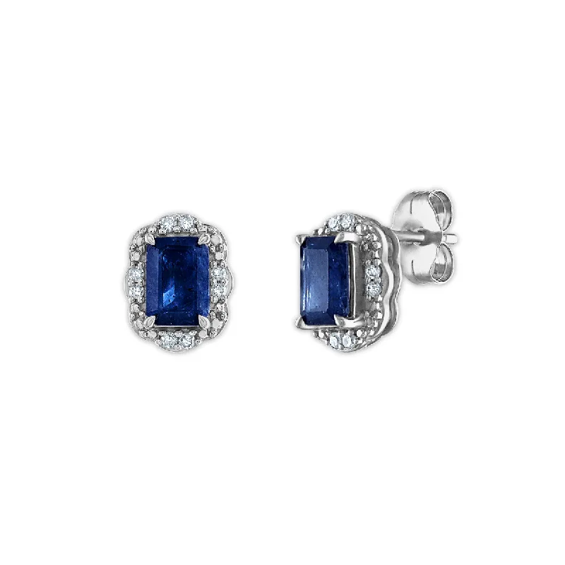 LoveSong Vintage Inspired Sapphire and Diamond Earrings