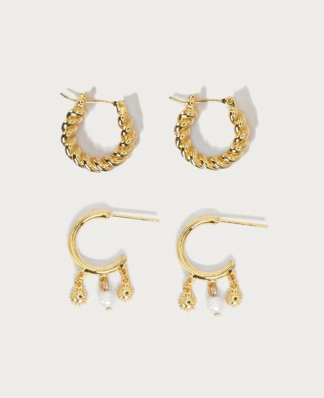 Mucho Twirl Hoop Earrings Stack Set