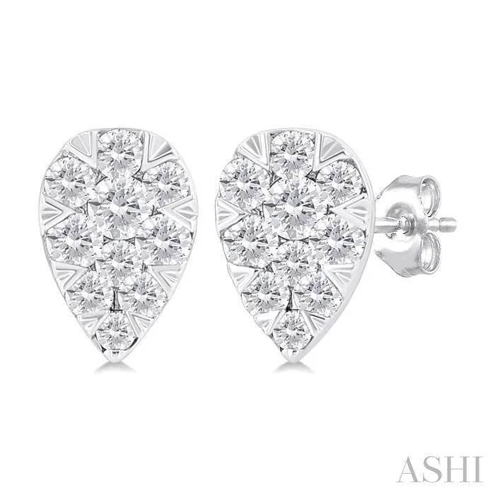 PEAR SHAPE LOVEBRIGHT PETITE DIAMOND FASHION EARRINGS