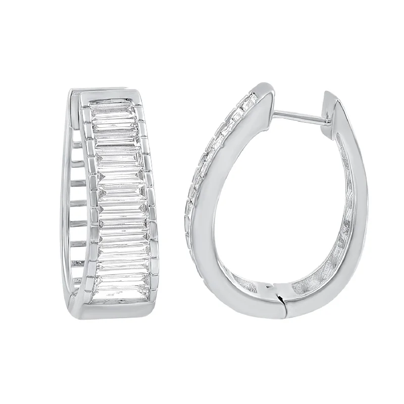 Signature EcoLove 2-3/8 CTW Diamond Hoop Earrings in 14KT White Gold