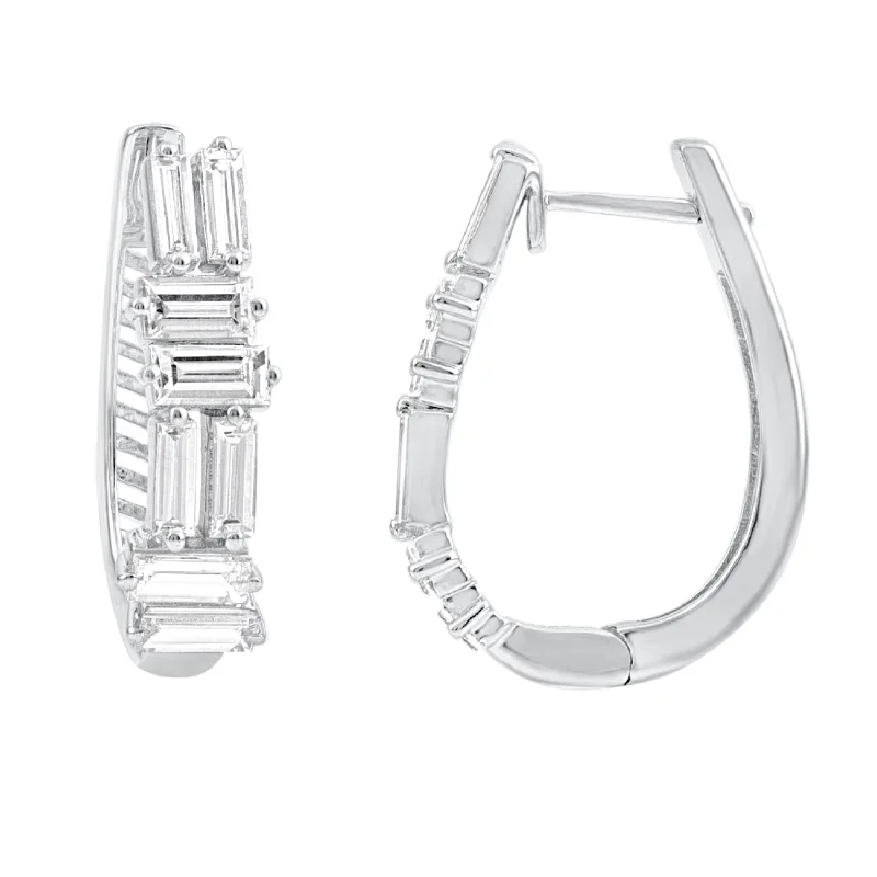 Signature EcoLove 4-1/5 CTW Diamond Hoop Earrings in 14KT White Gold