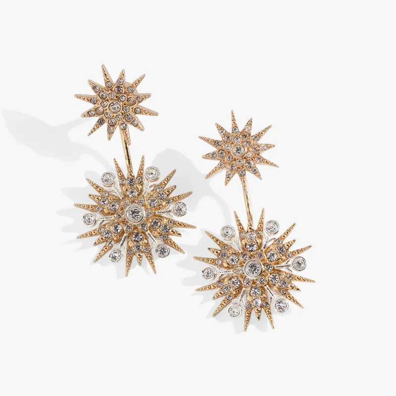 Two-In-One Snowflake Ear Jacket Earrings