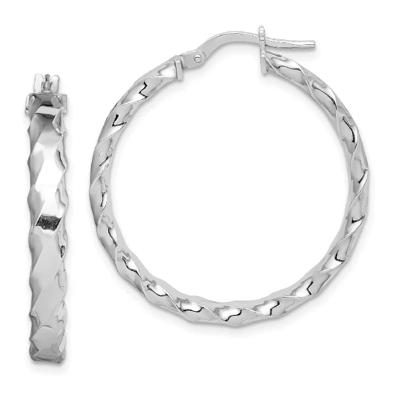 Sterling Silver 33X4MM Hoop Earrings