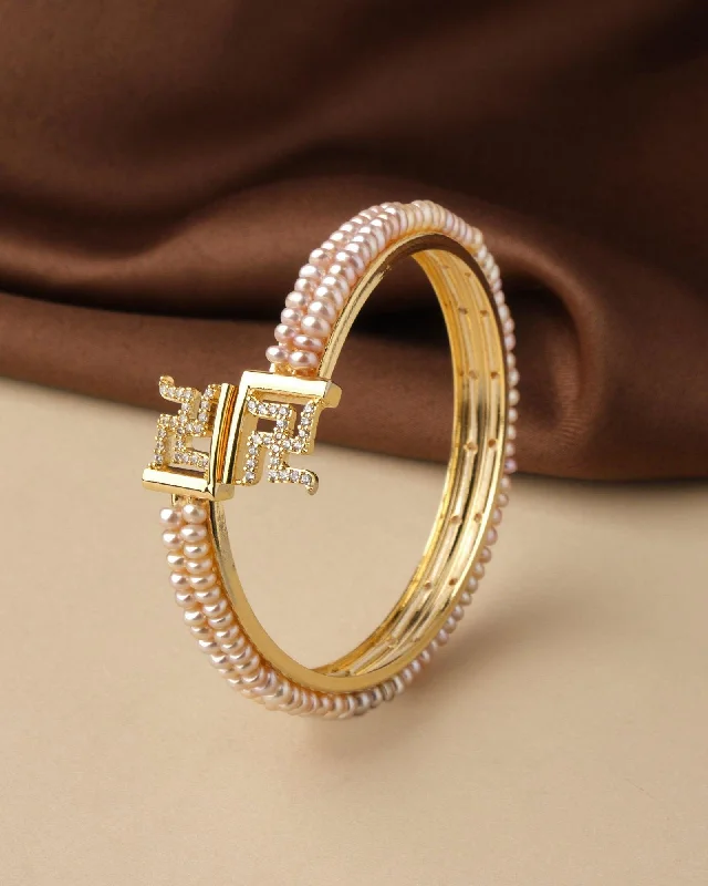 Swastik Real Pearl Bangle B01824