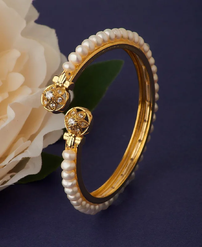 Stunning Stone Studded Pearl Bangle