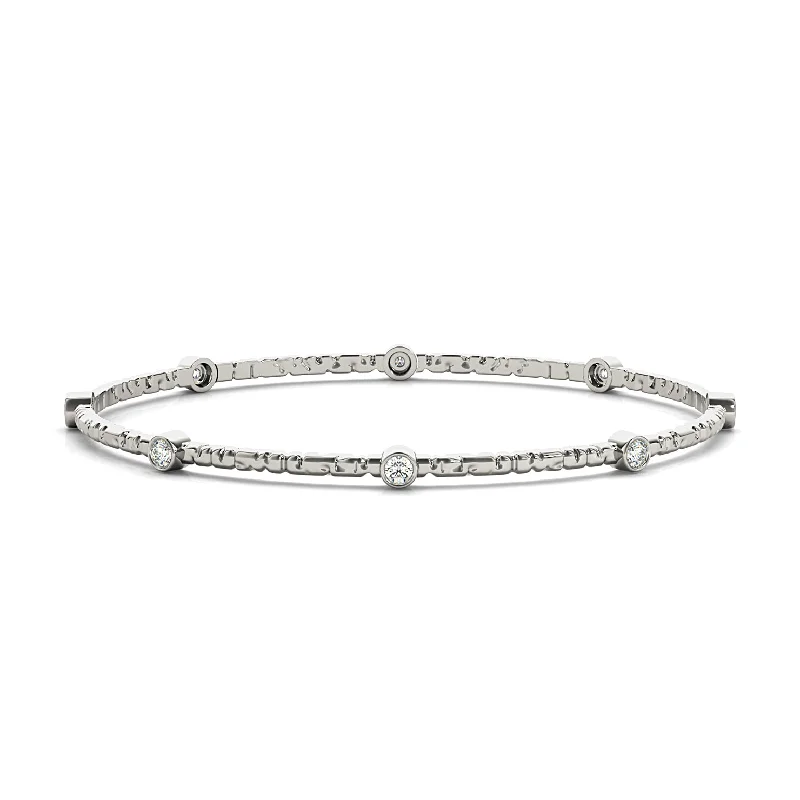 0.80 ctw Round Diamond Bangle Bracelet Bezel Set