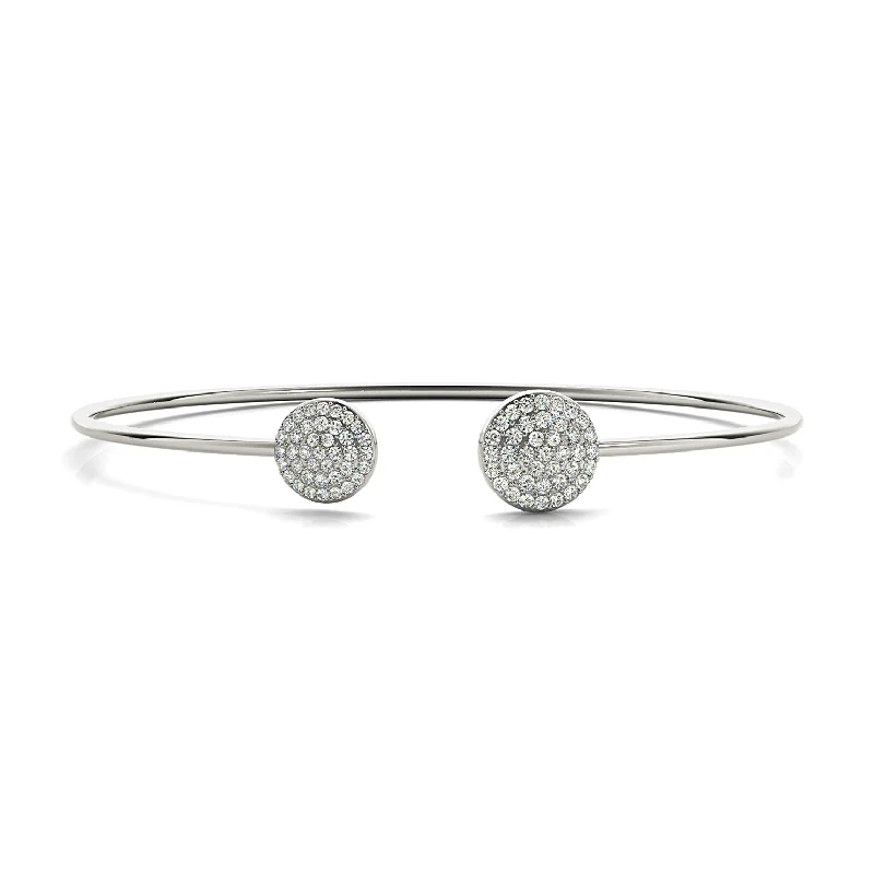 Cluster 0.50 ctw Round Diamond Cuff Bangle Bracelet